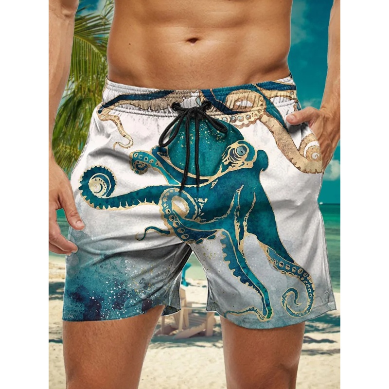 Trunks Board Surf - Pineapple Parrot Graphic Swim Trunks For