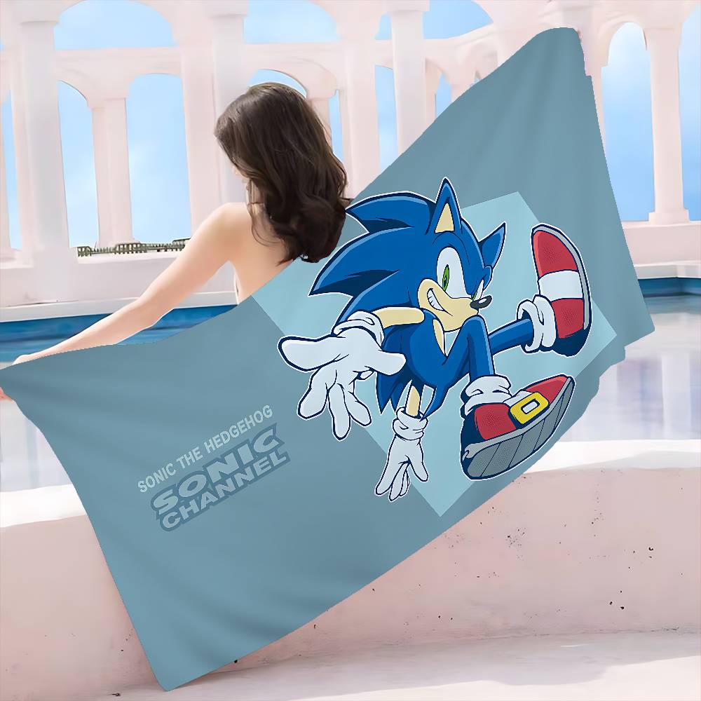 Beach Towel Large - Game S-SonicS The H-HedgehogS Big Microfiber