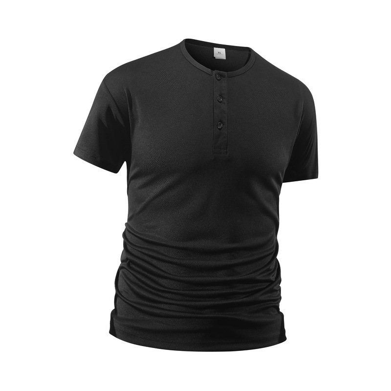 Summer Men's Solid Color Fitne - Shirt Camp Collar ulasan dan harga