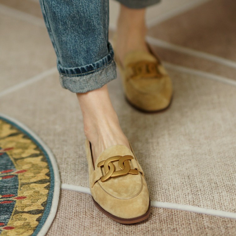 Suede Leather Women Loafers Sp - Casual Sandal Leather ulasan dan harga