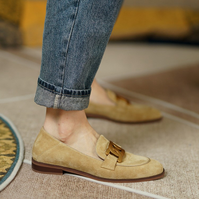Suede Leather Women Loafers Sp - Casual Sandal Leather ulasan dan harga
