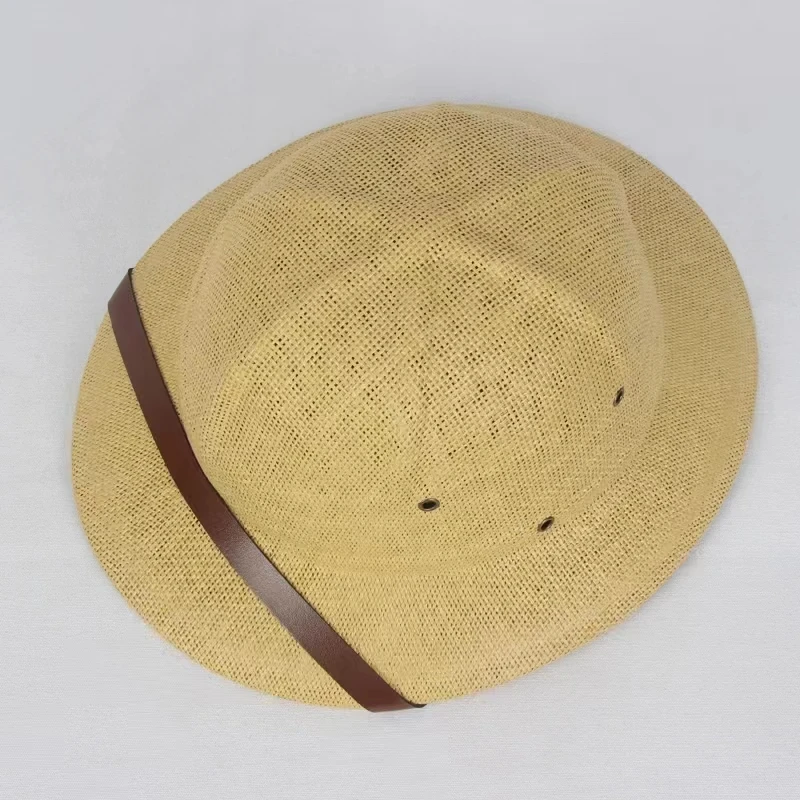 100% Straw Helmet Pith Sun Hat - Bucket Hat Straw ulasan dan harga