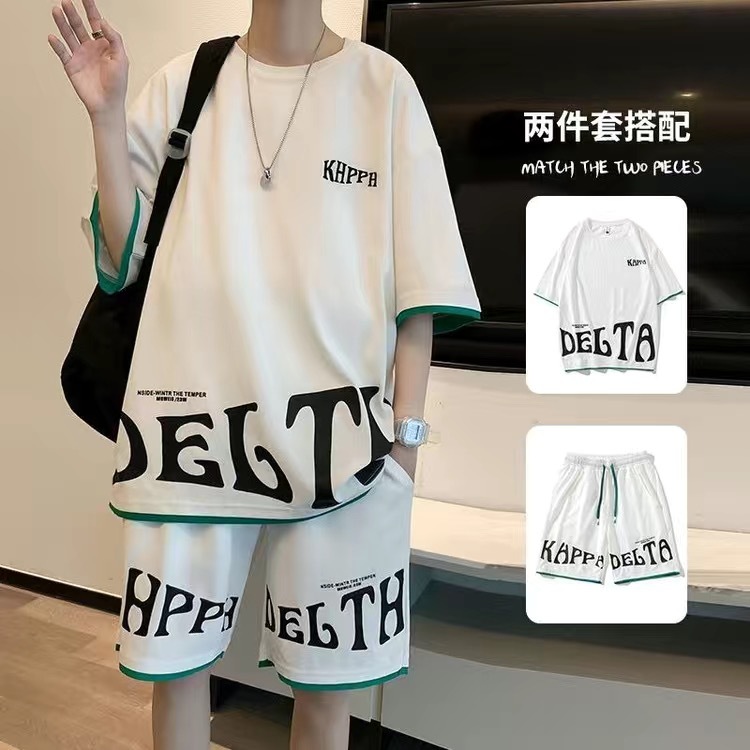 Men's Casual 2-Piece Sportswea - Shirt Camp Collar ulasan dan harga