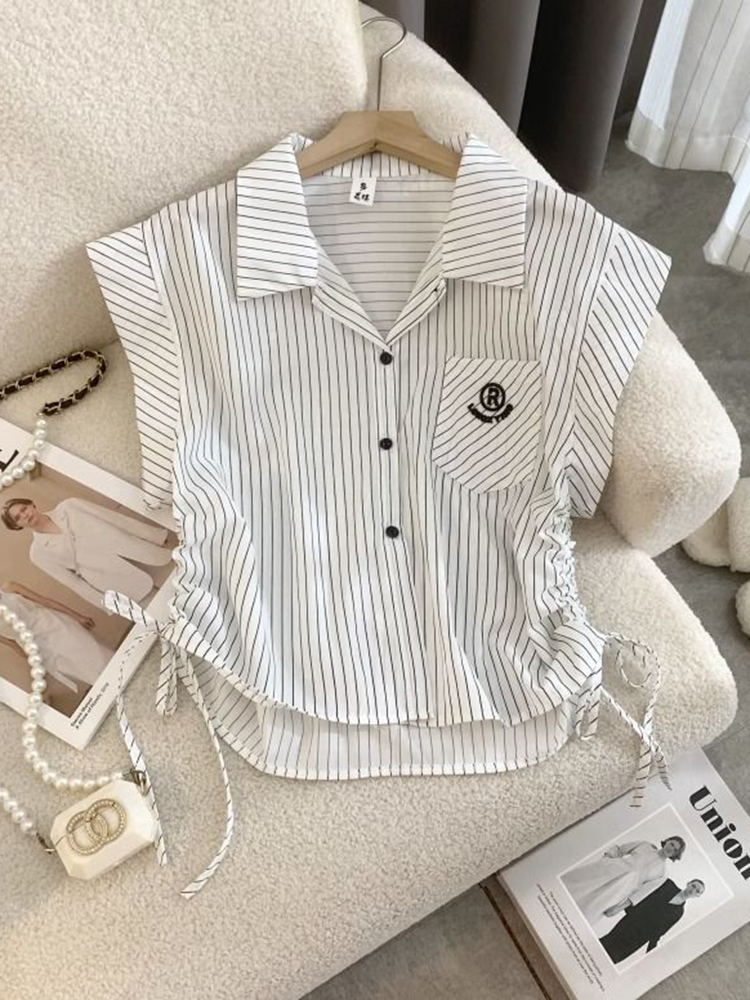 Jmprs Striped Letter Shirt Wom - Shirt Camp Collar ulasan dan harga