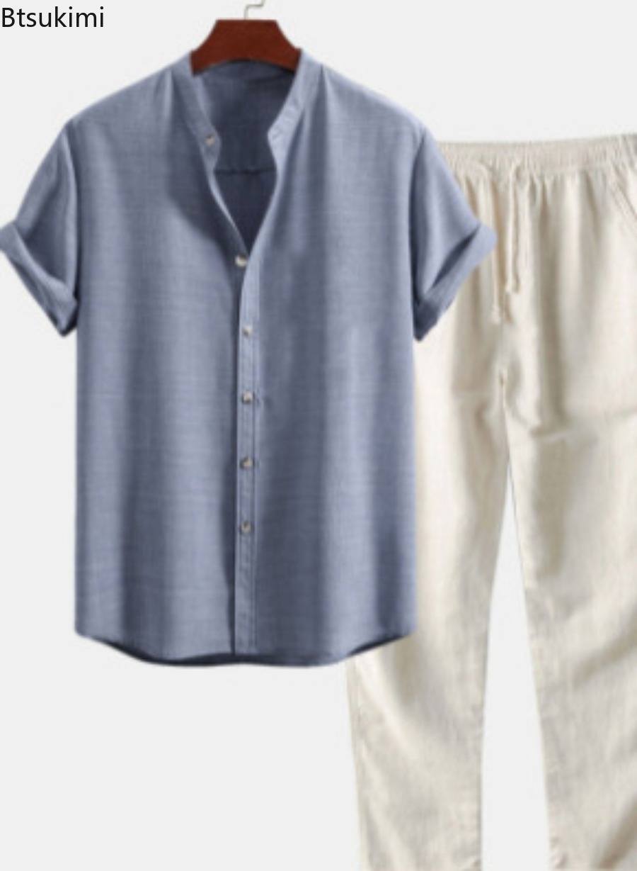 2026 Men's Fashion Solid Beach - Short Linen Drawstring ulasan dan harga