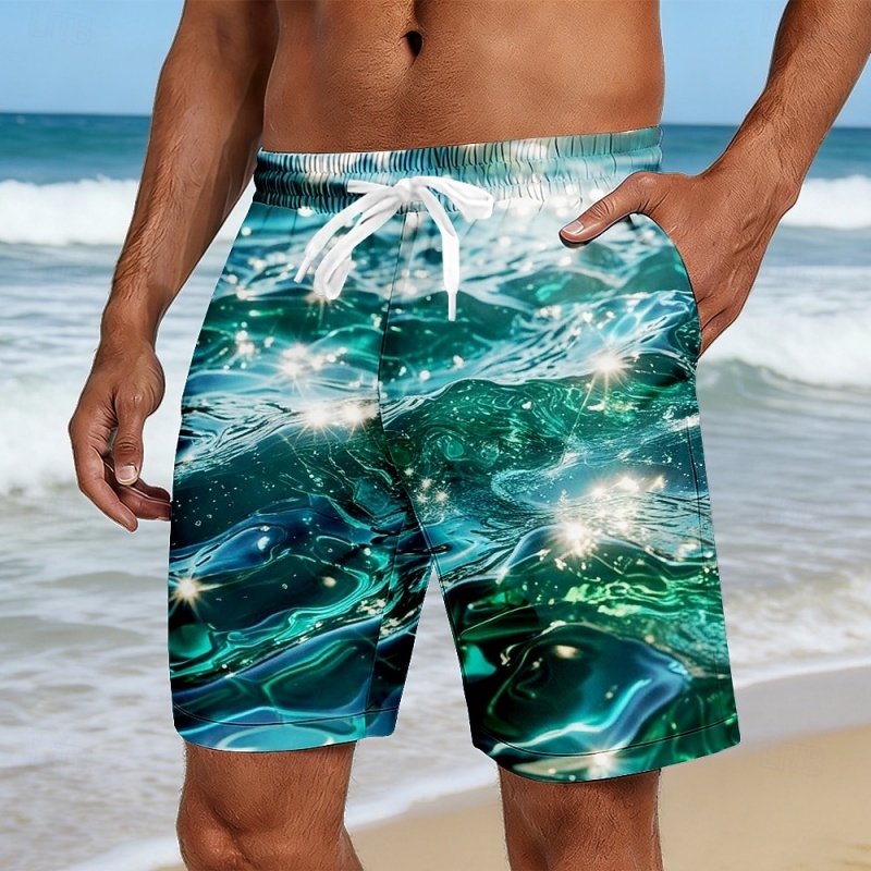 Vibrant Ocean Wave Graphic Swi - Trunks Board Surf ulasan dan harga