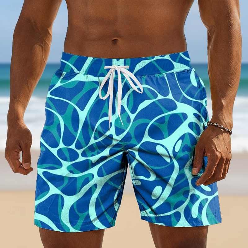 Vibrant Ocean Wave Graphic Swi - Trunks Board Surf ulasan dan harga