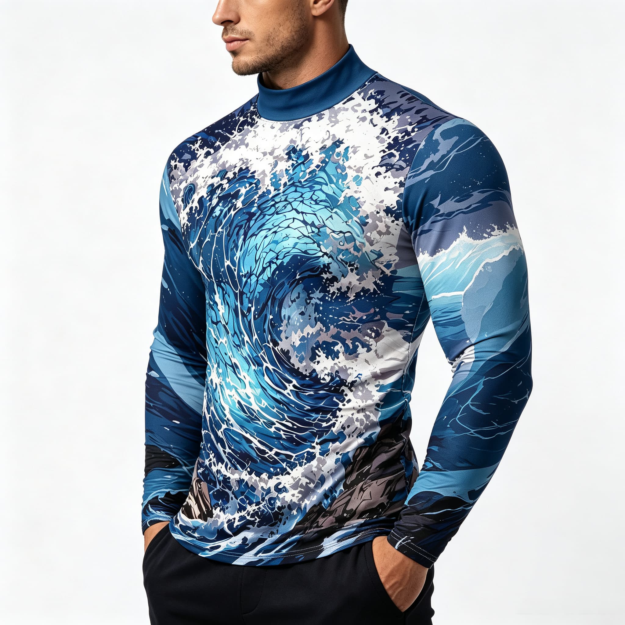 Vintage Ocean Surf Wave Print  - Tee Graphic Print ulasan dan harga