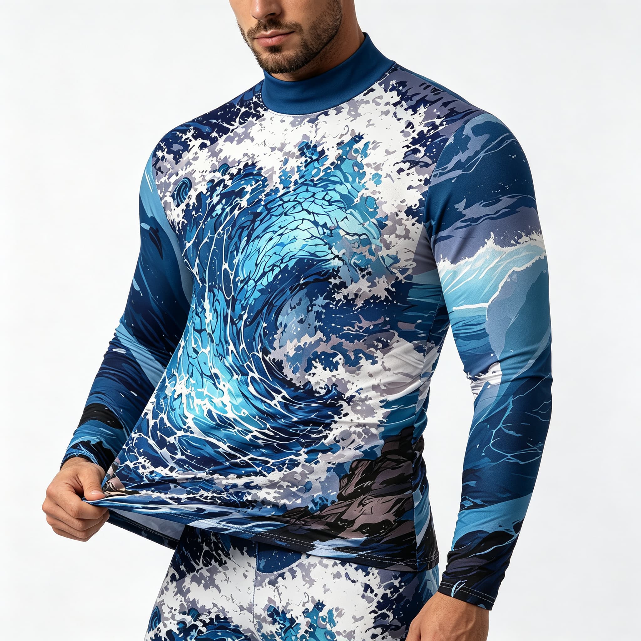 Vintage Ocean Surf Wave Print  - Tee Graphic Print ulasan dan harga