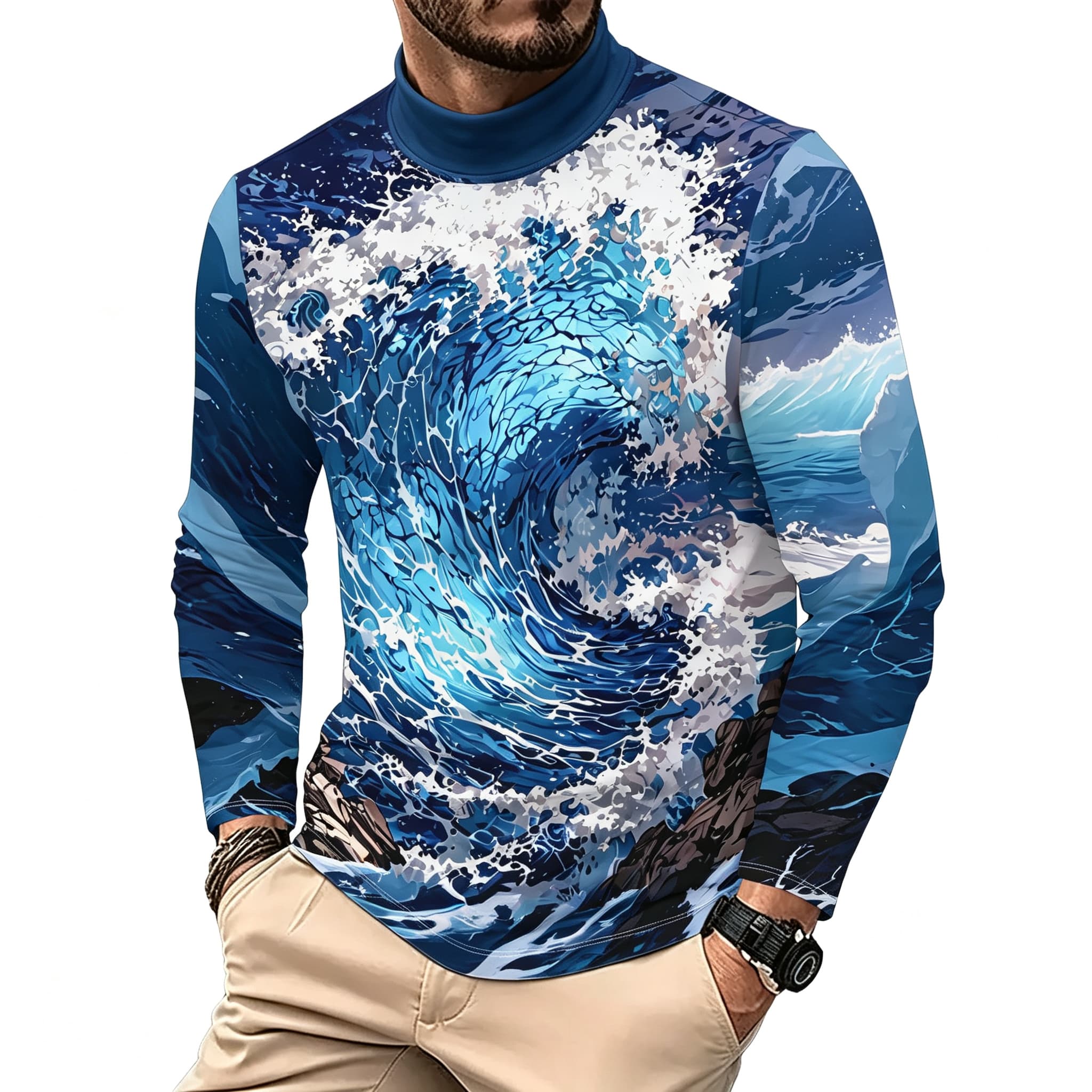 Vintage Ocean Surf Wave Print  - Tee Graphic Print ulasan dan harga