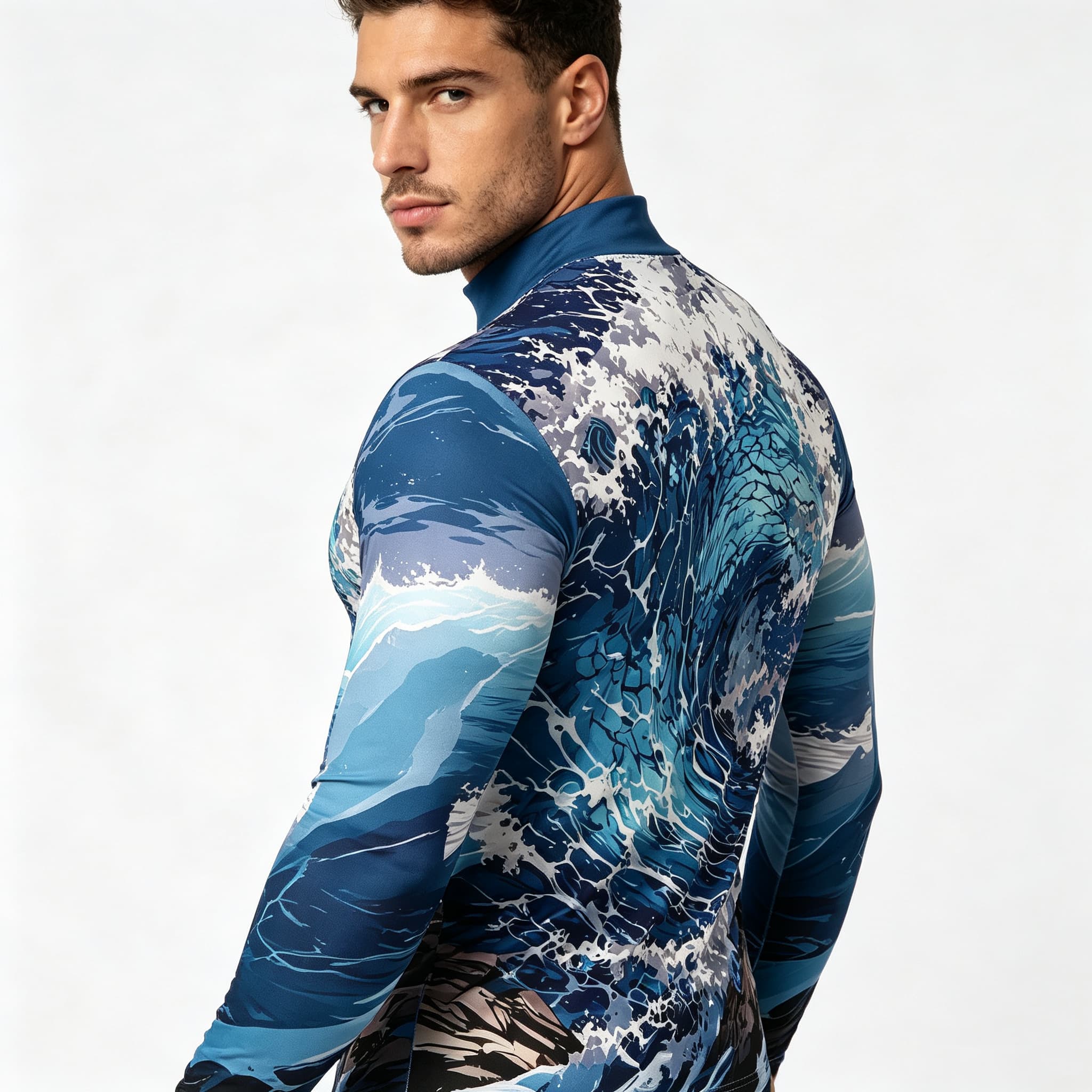 Vintage Ocean Surf Wave Print  - Tee Graphic Print ulasan dan harga