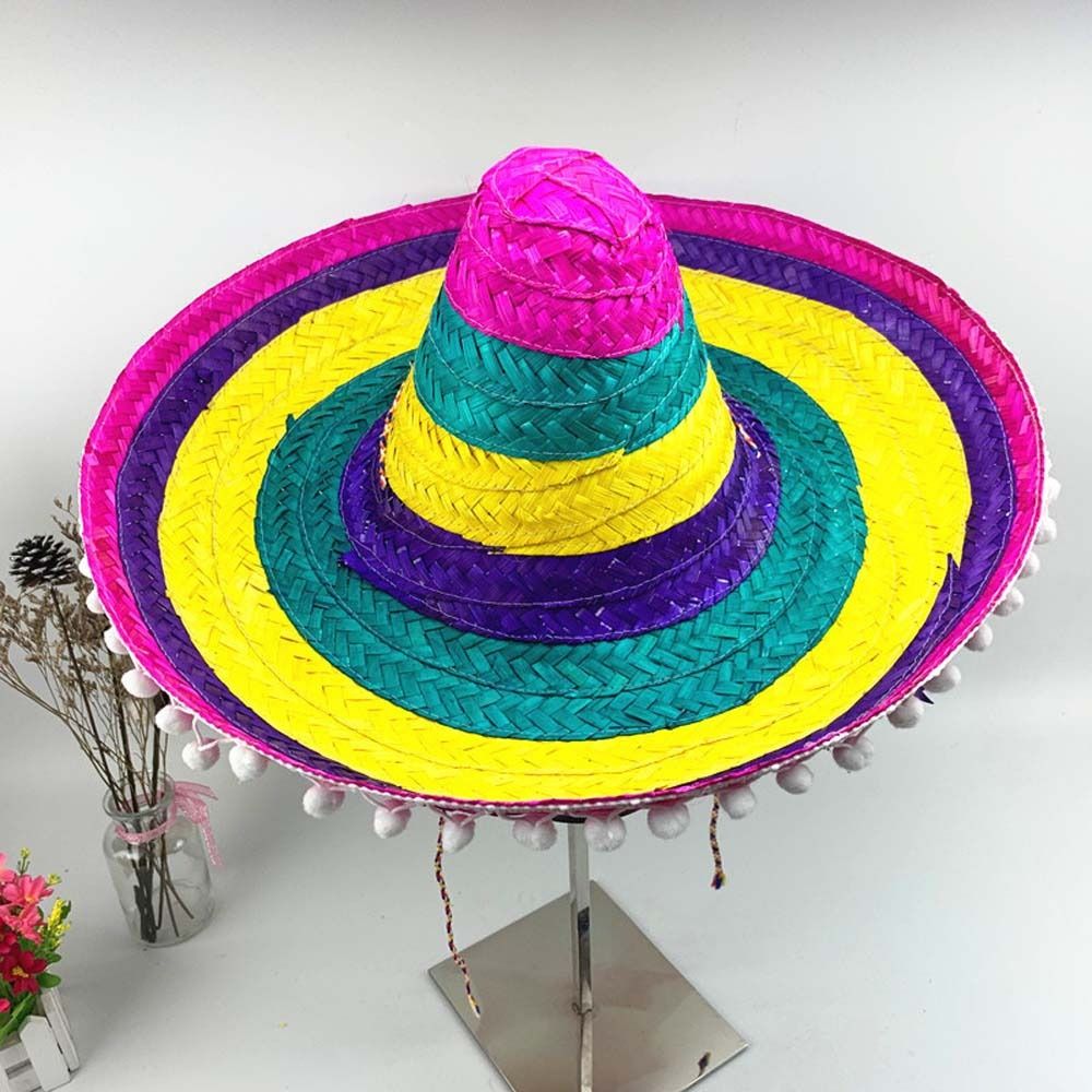 Wide Brim Mexican Party Hat Na - Bucket Hat Straw ulasan dan harga