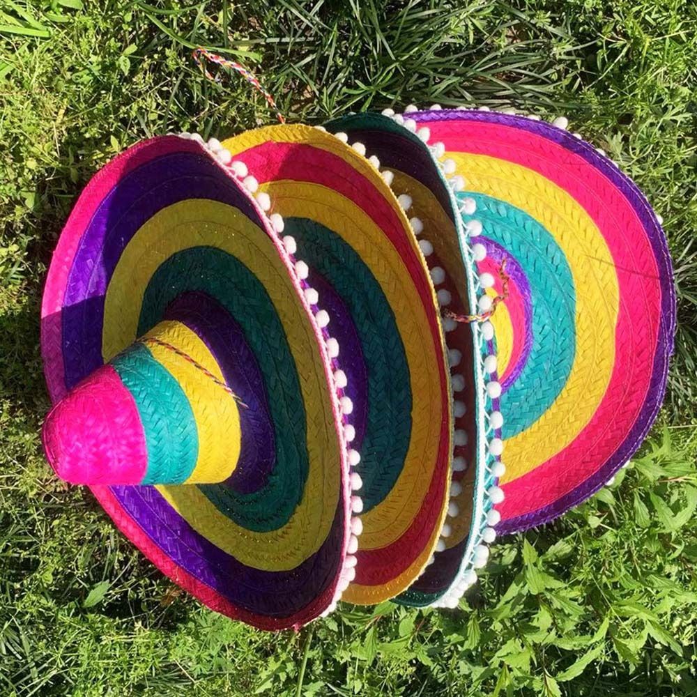 Wide Brim Mexican Party Hat Na - Bucket Hat Straw ulasan dan harga