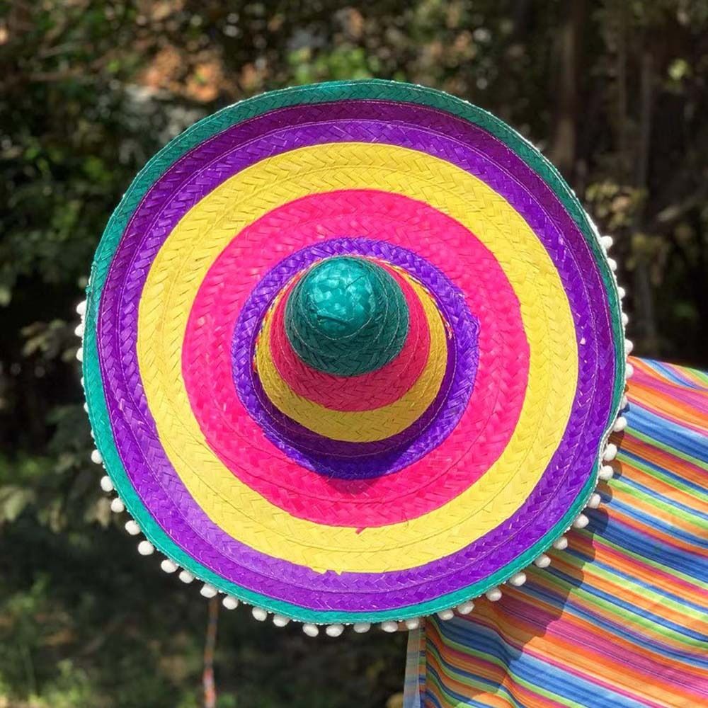 Wide Brim Mexican Party Hat Na - Bucket Hat Straw ulasan dan harga