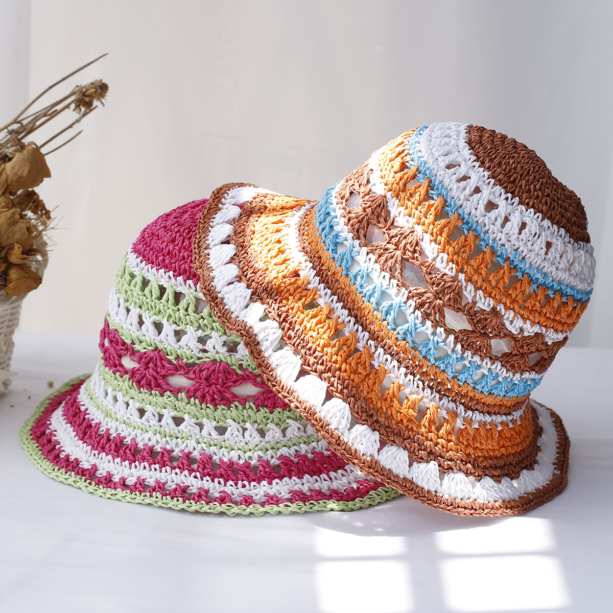 Women's hats New fashion Style - Bucket Hat Straw ulasan dan harga