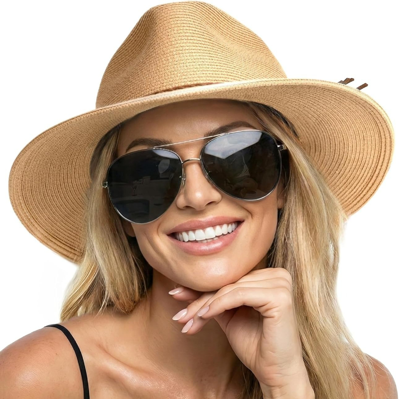 1pc Summer Straw Beach Sun Hat - Bucket Hat Straw ulasan dan harga