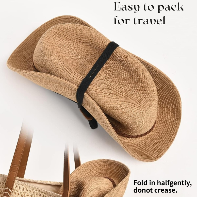1pc Summer Straw Beach Sun Hat - Bucket Hat Straw ulasan dan harga