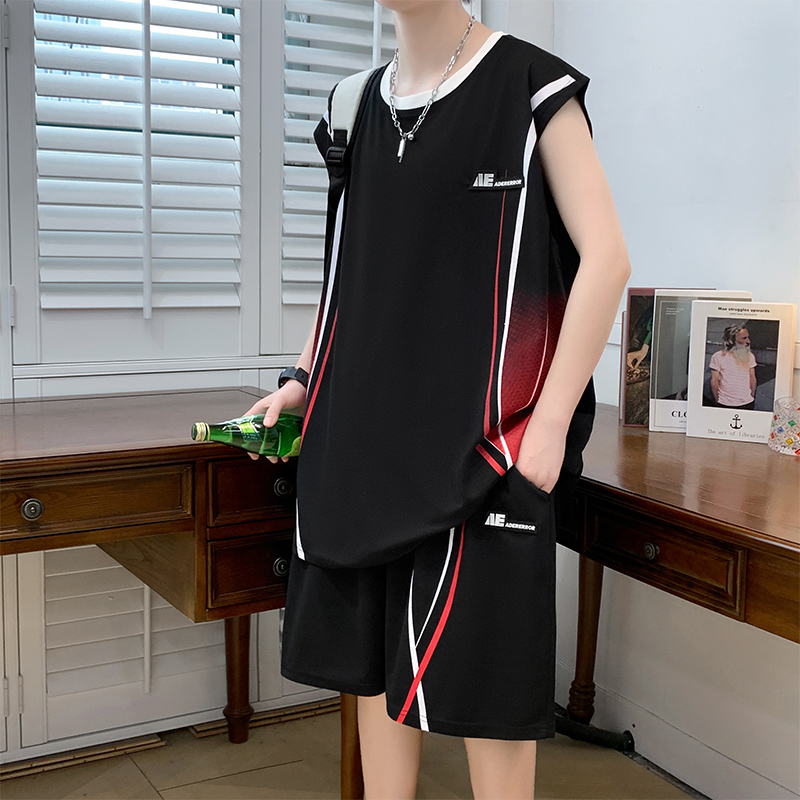 Men's Casual 2-Piece Sportswea - Shirt Camp Collar ulasan dan harga