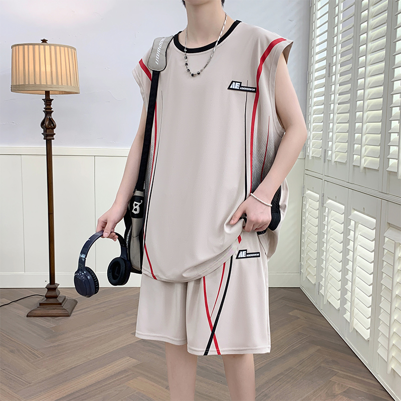 Men's Casual 2-Piece Sportswea - Shirt Camp Collar ulasan dan harga