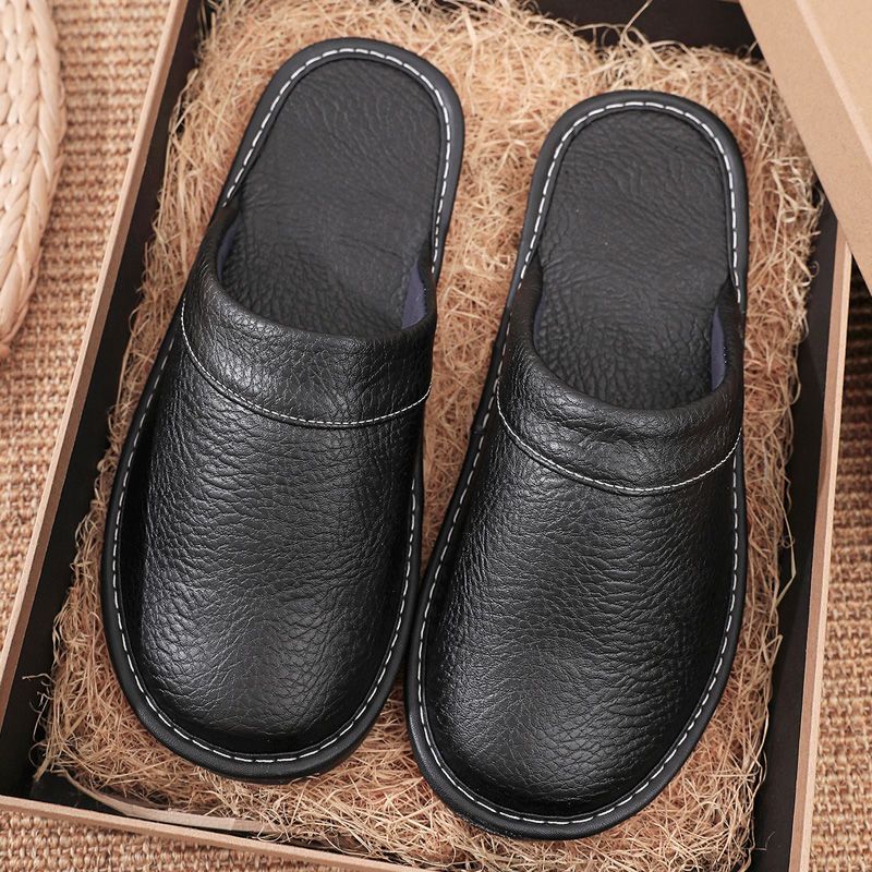 Home Leather Slippers Men and  - Flip Flop Leather Men ulasan dan harga