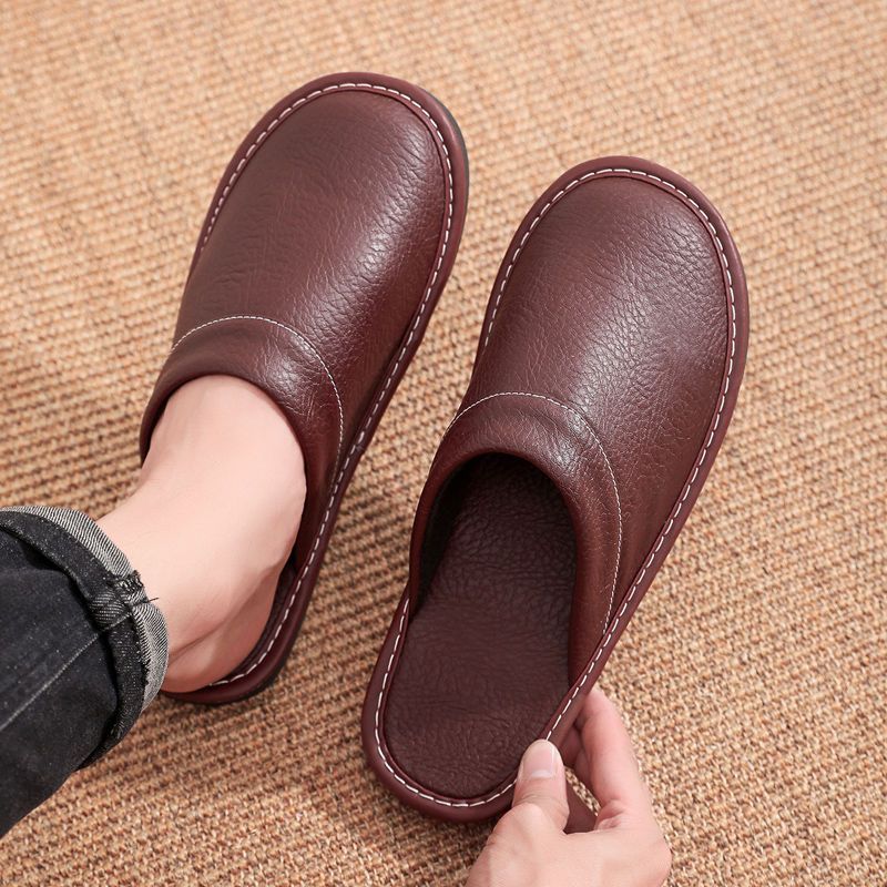 Home Leather Slippers Men and  - Flip Flop Leather Men ulasan dan harga