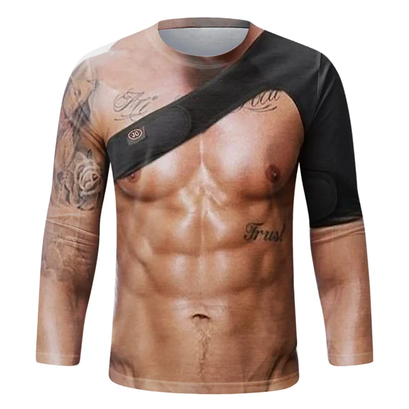 Funny Fake Muscle Graphic T Sh - Tee Graphic Print ulasan dan harga