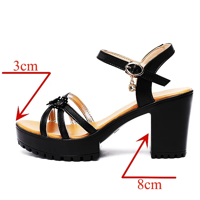 8cm Small Size 32-43 Elegant F - Casual Sandal Leather ulasan dan harga